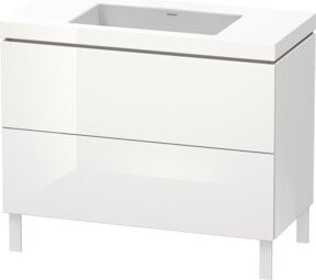 Duravit Waschtischunterschrank L-Cube c-bonded in Weiß Hochglanz mit 2 Auszügen, B/T: 100 x 48 cm - Bild 1