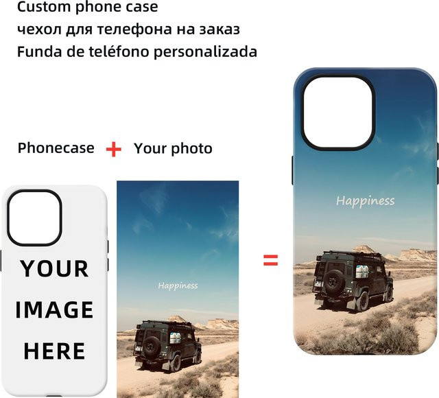 Personalisierte Hardcase Handyhülle mit eigenem Foto für Apple iPhone 15 14 13 12 Pro Max Plus XR XS 11 in Multicolour - Bild 1