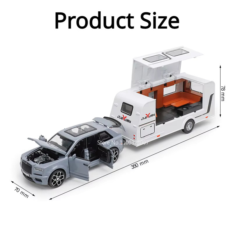 MAKEDA Rolls Royce Cullinan RV, Modellauto, 1:32, Metall, mit Licht und Sound - Bild 4