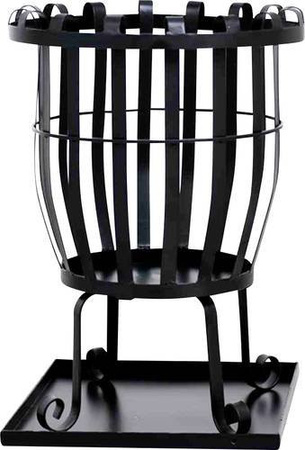 Siena Garden Feuerkorb Pagia aus Stahl in Schwarz inklusive Aschefangblech, Durchmesser: 39 cm, Höhe: 51 cm