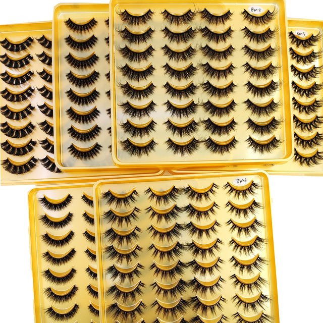 AMSDCN Künstliche Wimpern, 16 Paar, Russisches Volumen, 3D-Effekt - Bild 1