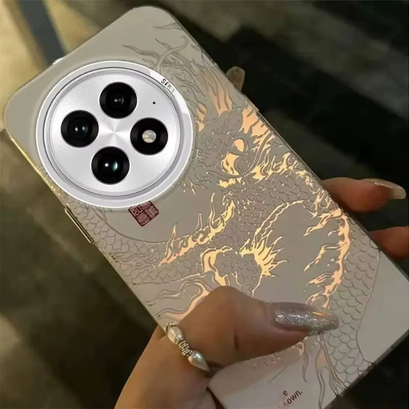 Stoßfeste TPU Schutzhülle mit Drachen-Design für OnePlus 13, 15, 15R, 13T, 13R, 12, 10T, ACE 6, 5 Pro in Schwarz - Bild 4