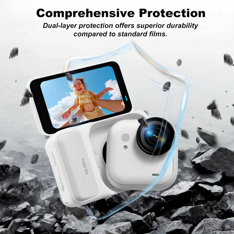 2er-Set Objektivschutzfolie für Insta360 GO Ultra, 9H gehärtetes Glas, transparent - Bild 4