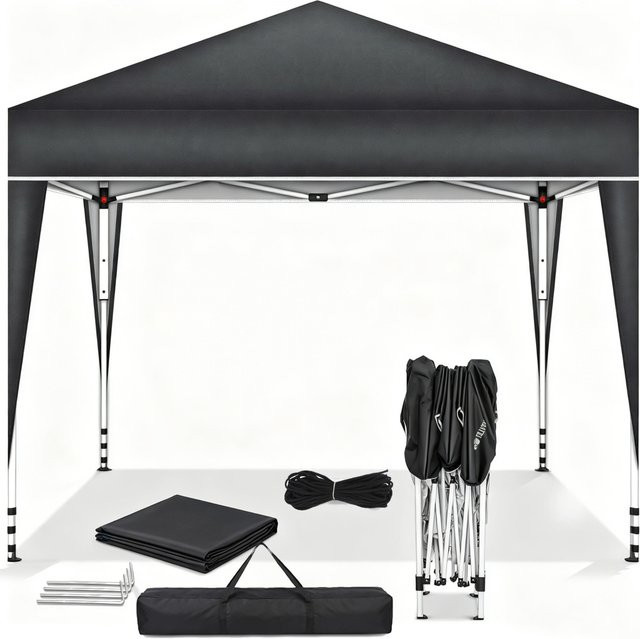Vacclo Garten-Pavillon Faltbares Gartenzelt mit UV-Schutz und Wasserdichtem Sonnenschutz, B/T/H: 300 x 300 x 167 cm, Blau oder Schwarz - Bild 1