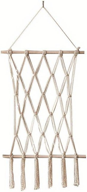 SZwatch Wandbehang Tapisserie in Beige mit geometrischem Boho-Design und Quaste - Bild 1