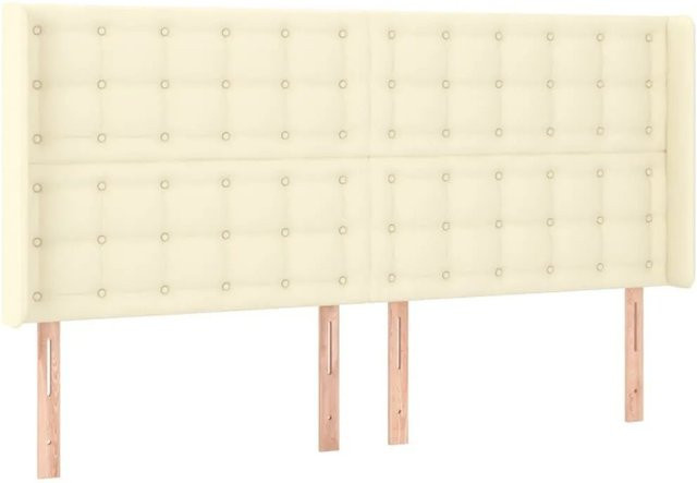 vidaXL Kopfteil mit Ohren in Creme, Kunstleder, B/H/T: 183 x 118 x 16 cm - Bild 1