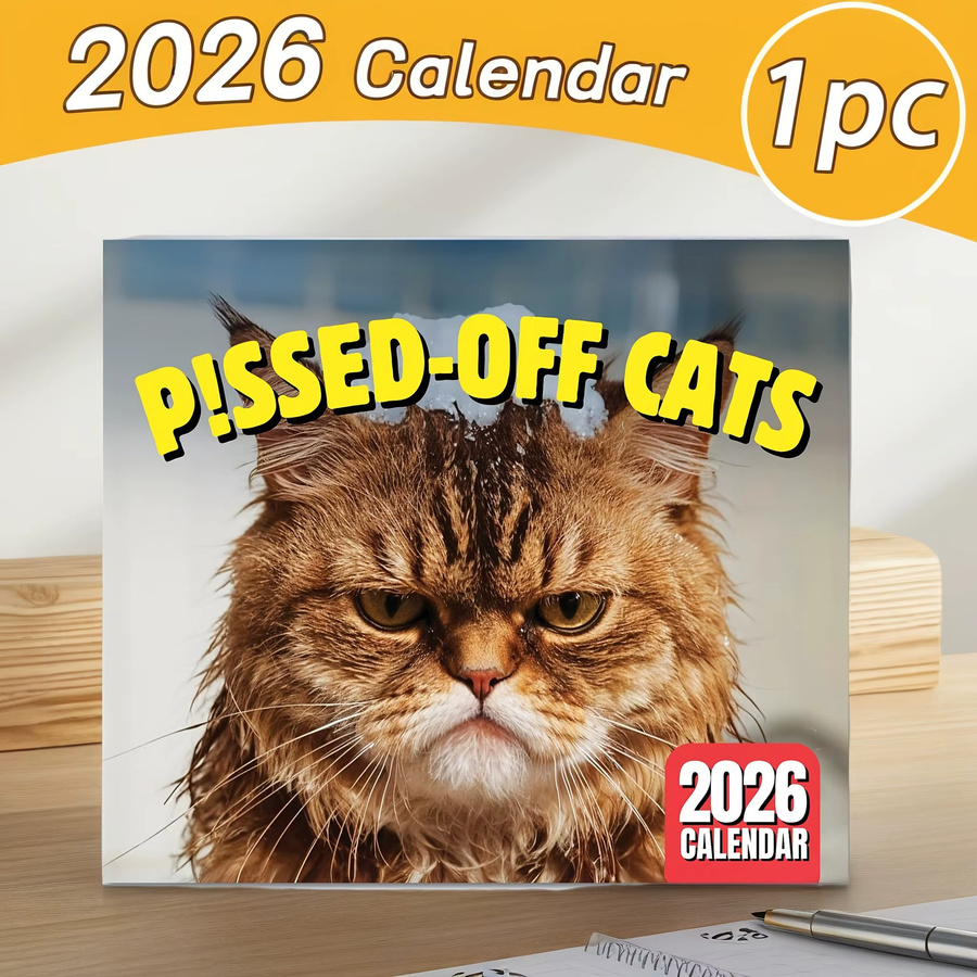 Wandkalender 2026 mit Katzenmotiven in Multicolor als hängendes Design für dein Zuhause oder Büro - Bild 3