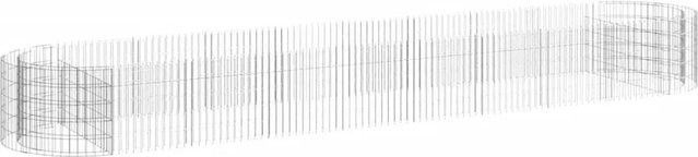 vidaXL Gabionen-Hochbeet aus verzinktem Eisen in Silber, B/T/H: 500 x 100 x 50 cm - Bild 2