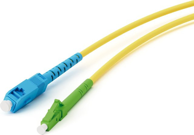 Vivanco Glasfaser Netzwerkkabel mit LC/APC- und SC/UPC-Stecker in Gelb für 10 Gbit Ethernet/LAN - Bild 1