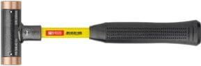 PB Swiss Tools Rückschlagfreier Hammer mit Kupfer-Einsätzen und Superglas-Stiel, Farbe: Schwarz/Mehrfarbig, Durchmesser: 40 mm