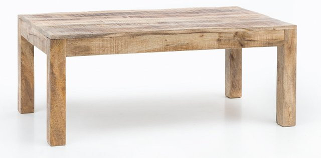 KADIMA DESIGN Rustikaler Couchtisch aus Mango-Holz in Braun im Shabby-Chic-Design, B/T/H: 110 x 60 x 47 cm - Bild 1