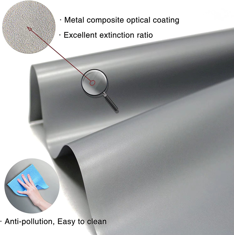 LEJIADA Anti-Licht Projektionswand aus Metall in Grau, faltbar und beweglich, 16:9 Format, Wandmontage für den Außenbereich, 60-110 Zoll - Bild 5