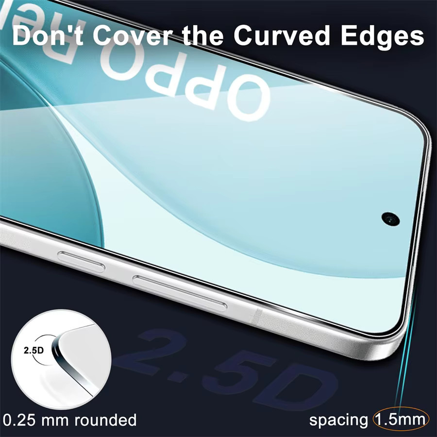 2/4 Stück Gehärtetes Glas Displayschutzfolie für OPPO Reno 15 14 Pro 13 12 F FS 15F 14F 13F 12F 15FS 14FS 13FS 12FS 5G, Transparent - Bild 3