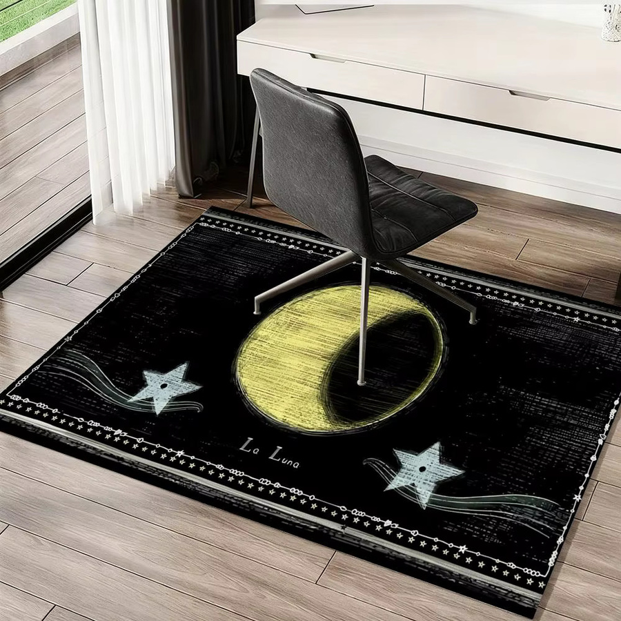 Shining Stars Bodenmatte aus Flanell in Schwarz mit Sternen-Design, weich und rutschfest für dein Wohnzimmer - Bild 3