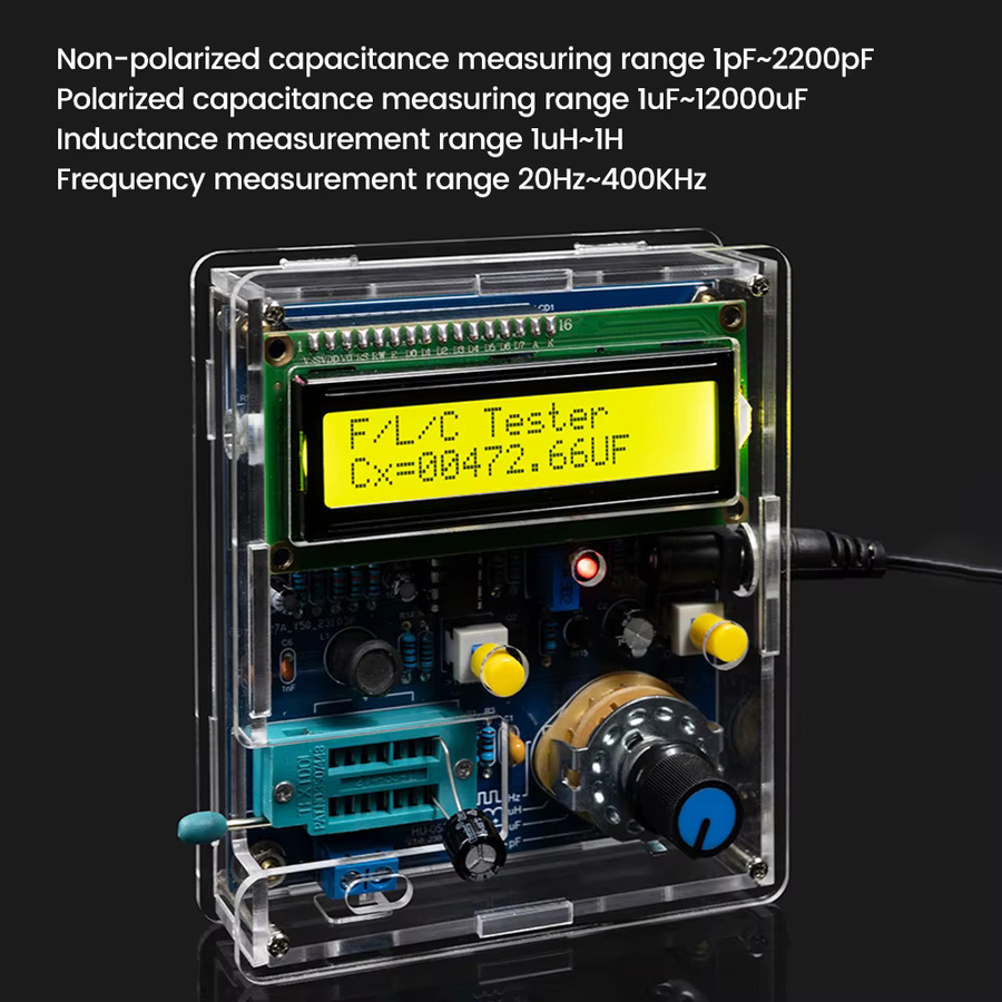 Gaqqee DIY-Kit Digitales Induktivitäts- und Kapazitätsmessgerät mit LCD-Frequenzmessgerät und USB-Datenkabel, DC5V - Bild 2