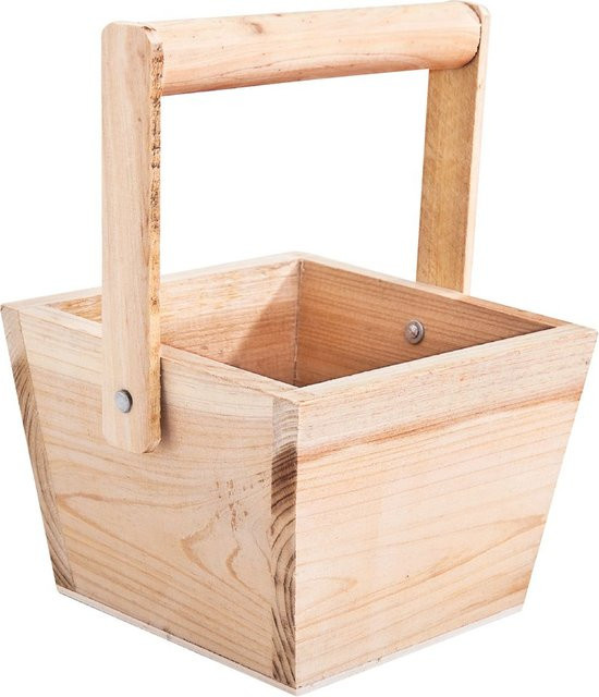 VBS Henkelkörbchen aus Rohholz in Beige für Ostern, B/T/H: 11,0 x 7,5 x 11,0 cm - Bild 1