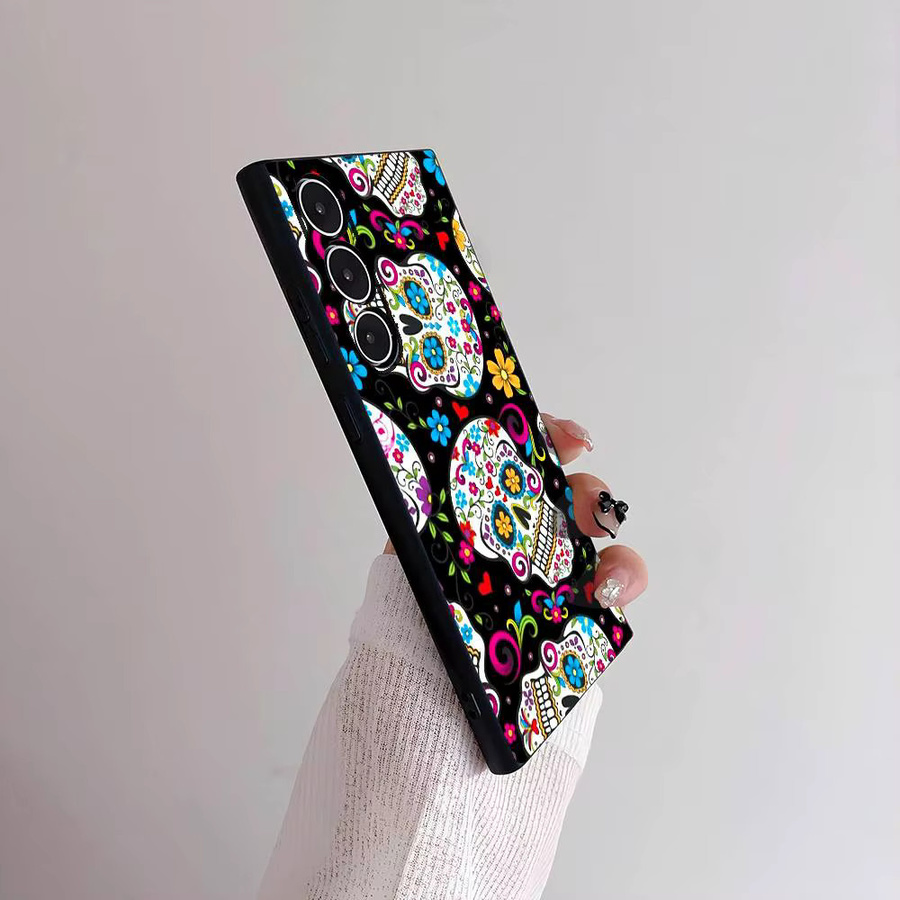 Mexikanische Catrina Totenkopf Handyhülle für Samsung Galaxy S21 S22 S23 S24 S25 FE Plus Ultra in Multicolour aus weichem TPU - Bild 3