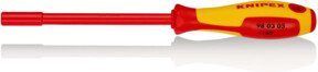Knipex Steckschlüssel mit Schraubendreher-Griff isoliert in Rot, VDE-geprüft, Länge: 232 mm - Bild 1