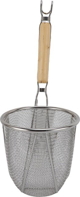 CosyHome Feindrahtsieb aus 304 Edelstahl mit Holzgriff in Grau, rundes Nudelsieb für Lebensmittel und Knödel - Bild 1