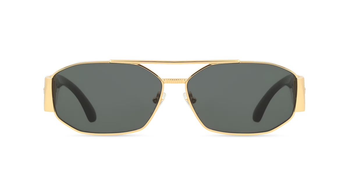 Versace 0VE2287 Sonnenbrille, Vollrand, Hexagonal, Metall, Gold, Herren - Bild 1