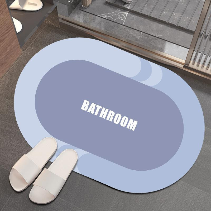Yiran Furniture Kieselgur Matte Oval mit Tier-Motiv, schnelltrocknend und rutschfest, B/T: 60 x 40 cm - Bild 1