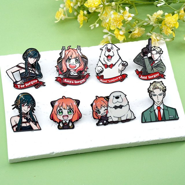 Potdemiel Spy Family Anya Emaille-Pins, Anime-Broschen, 4-teiliges Set - Bild 1