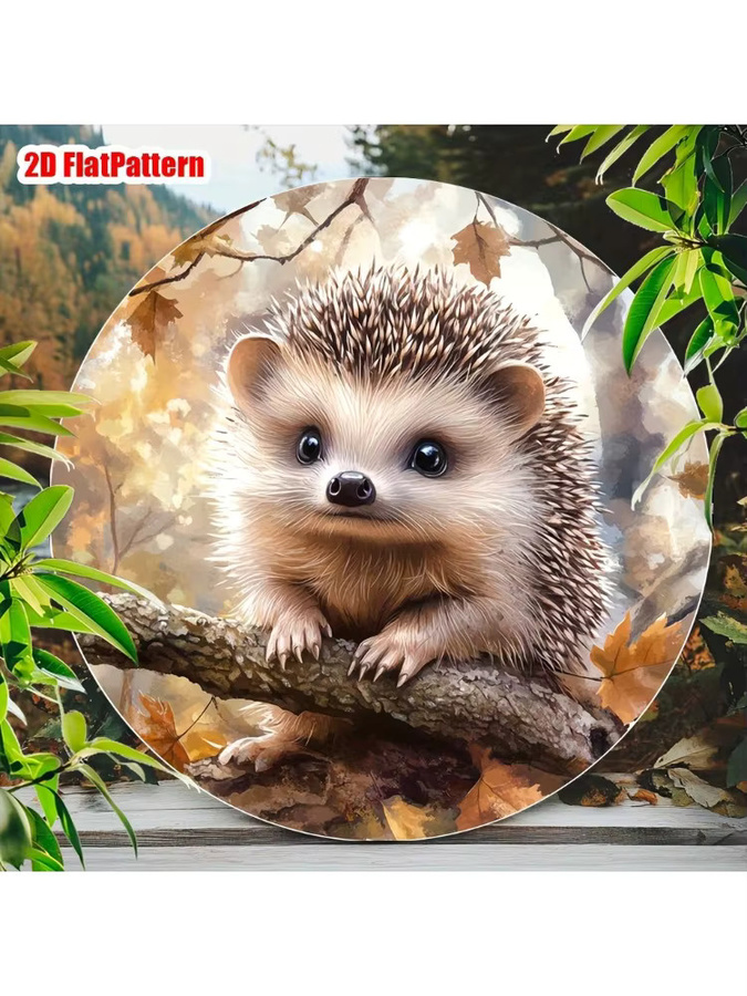 Rundes dekoratives Metallschild mit Igel-Motiv von Potdemiel, Durchmesser: 20 cm, Mehrfarbig - Bild 4