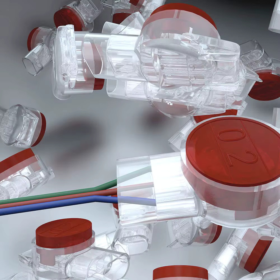 ZoeRax 100er Set K1 K2 K3 Drahtverbinder für RJ45 und RJ11 Ethernet sowie Telefon Kabel in Transparent - Bild 3