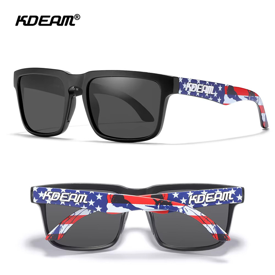 KDEAM KD332 Sonnenbrille, quadratisch, Vollrand, Kunststoff, schwarz, polarisiert, Unisex - Bild 1