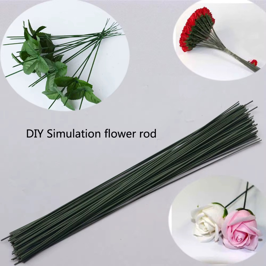 Blumenstieldraht für Floristen zum Basteln, dunkelgrüner Metalldraht, Länge: 40 cm, Durchmesser: 2 mm - Bild 2