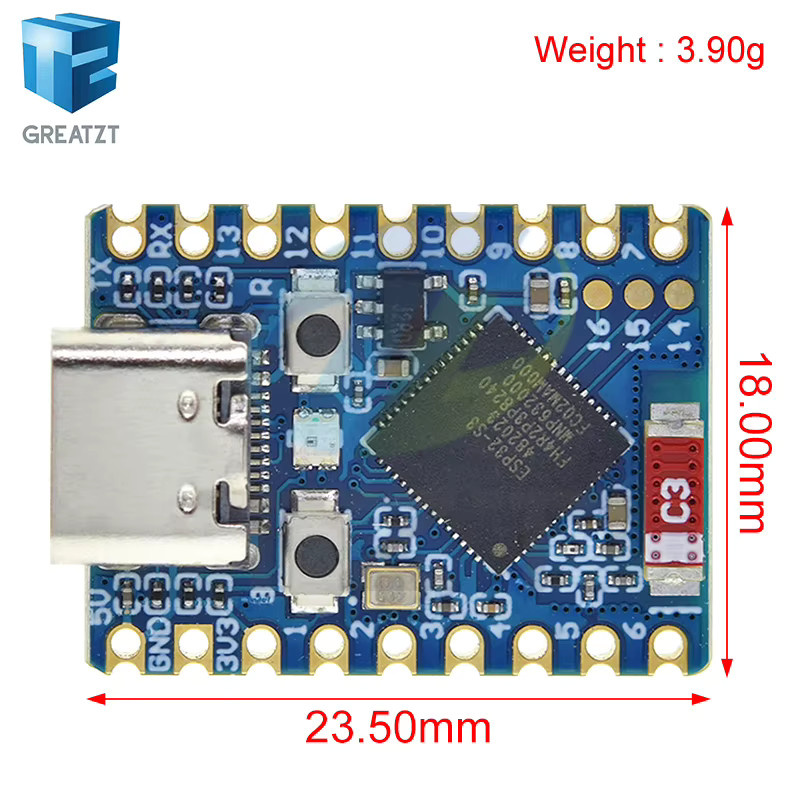 GREATZT ESP32-S3-Zero Mini-Entwicklungsboard mit WiFi und Bluetooth in Blau - Bild 2