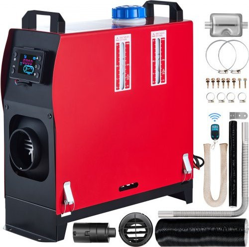 VEVOR 12V 5KW Dieselheizung All-in-One Standheizung mit LCD-Schalter und Fernbedienung in Rot für LKW, Auto, Boot und Wohnmobil (1 Loch) - Bild 1