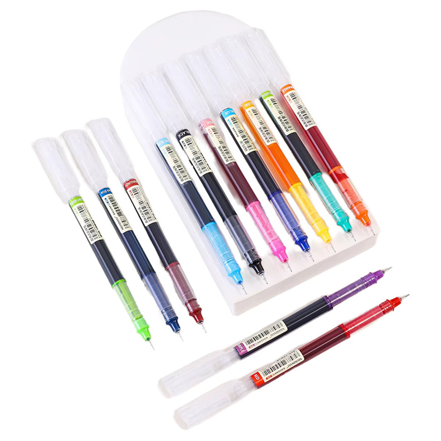 12er Set bunte Gelstifte mit Nadelspitze, 0,5 mm feine Spitze, schnell trocknend, Multicolor - Bild 4