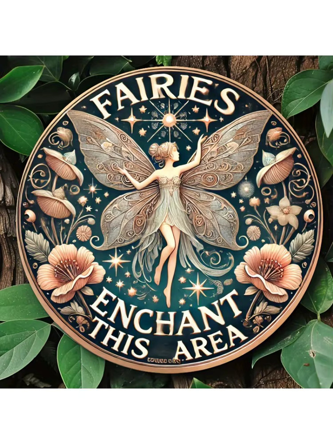 Potdemiel Vintage Fairy Magic Zone Metall-Wanddekoration in Multicolour, Wandschild aus Aluminium, B/H: 20,3 x 20,3 cm - Bild 7