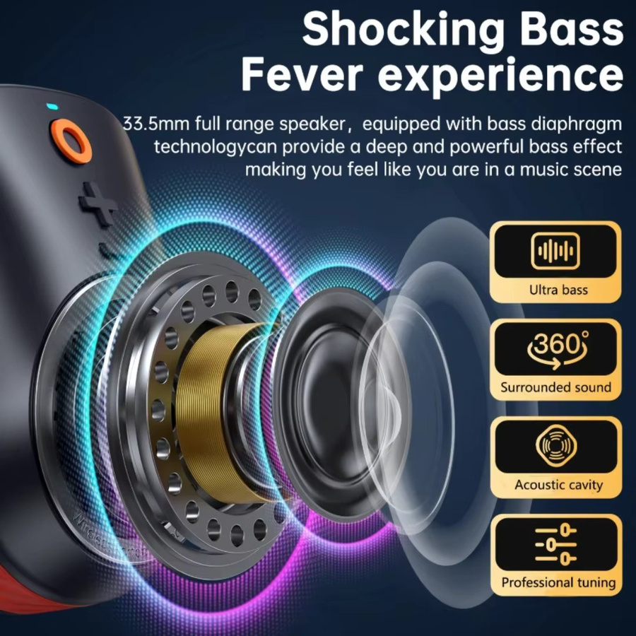 Bytelike Tragbarer Bluetooth Lautsprecher Outdoor Wasserdicht Mini Box mit Bass in Schwarz - Bild 4