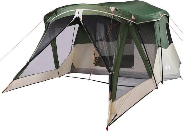 vidaXL Campingzelt mit Vorzelt für 4 Personen in Grün, wasserdicht - Bild 1