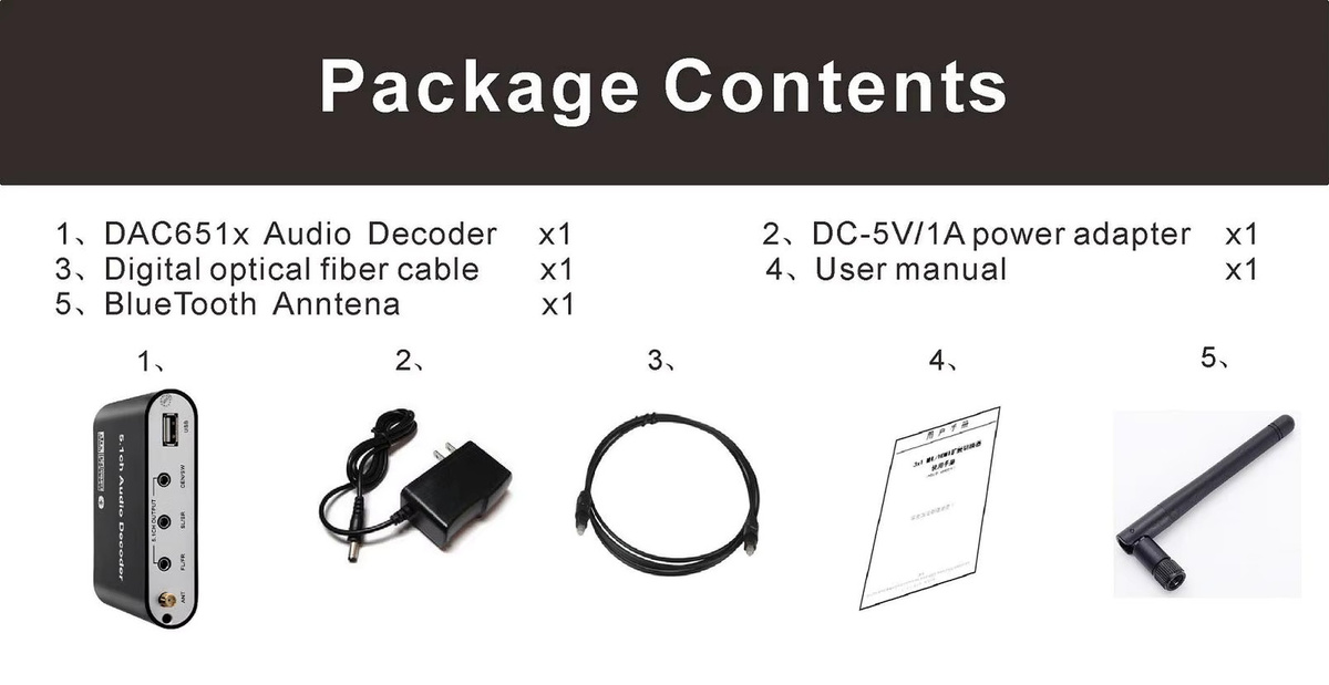 KIDKD Digital 5.1 EU Audio Decoder Dolby DTS AC3 Konverter, LPCM zu 5.1 Analog Sound Audio Adapter Verstärker, Schwarz - Bild 3