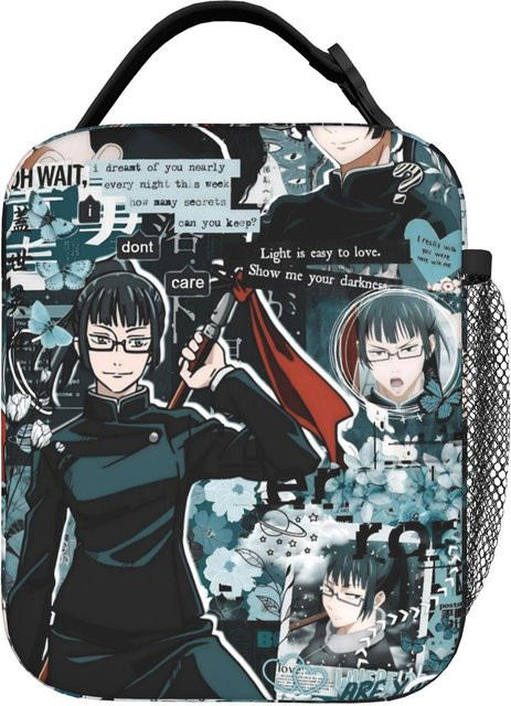 Ryomen Sukuna Isolierte Lunchtasche von Fancy Style Studio in Schwarz, Wiederverwendbare Kühltasche im Jujutsu Kaisen Anime Design - Bild 1