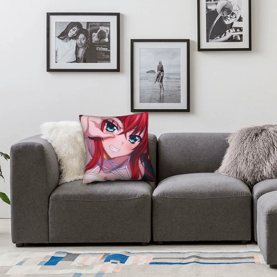 Rias Grimory High School DxD Anime Kissenbezug im Vintage-Stil, quadratisch, mehrfarbig - Bild 5