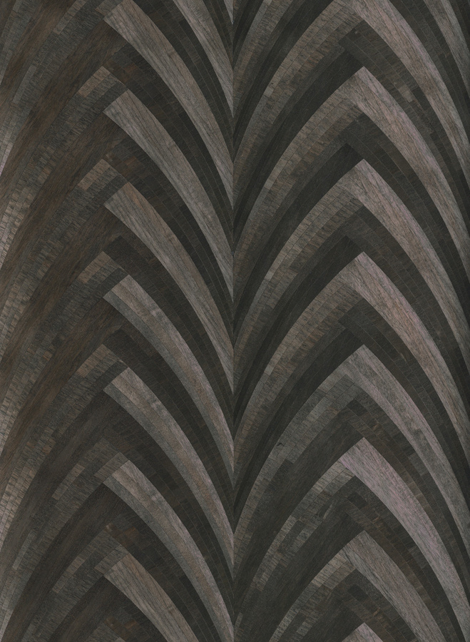 Nobilis Tapete Arches MQT20 in Schwarz und Grau mit geometrischem Art Deco Design aus Vlies - Bild 1