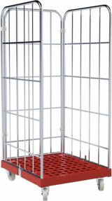 HMH rolltainer Kunststoffboden 1460 KU rot Breite: 72,4 cm, Tiefe: 81,5 cm - Bild 1