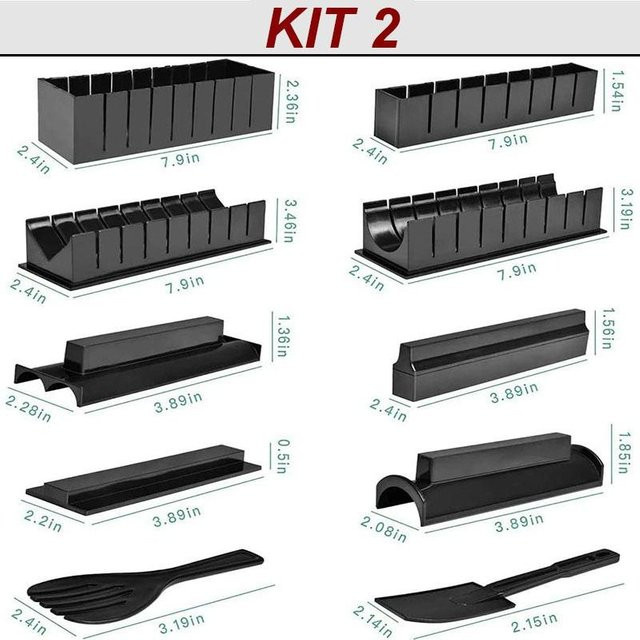 Weihexin 10-teiliges Sushi-Werkzeug-Set in Grau zur DIY-Zubereitung - Bild 1