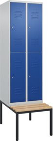 C+P Doppelstock-Spind Classic PLUS Sitzbank mit 2 Abteilen und Buche-Hartholz Sitzfläche, B/T/H: 212 x 60 x 81,5 cm - Bild 1