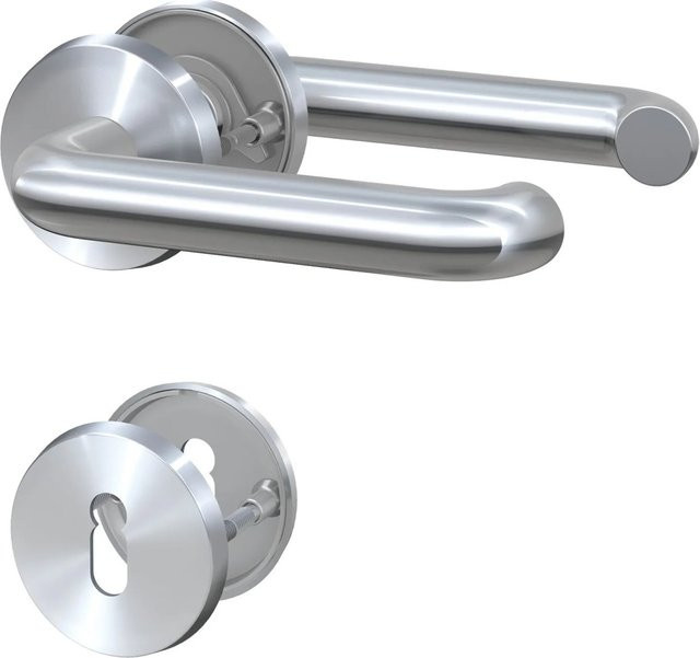 BASI Rosetten-Garnitur ZB 3100 aus Edelstahl in Silber, U-Form mit Lochung Buntbart, B/H/T: 220 x 170 x 60 mm - Bild 1