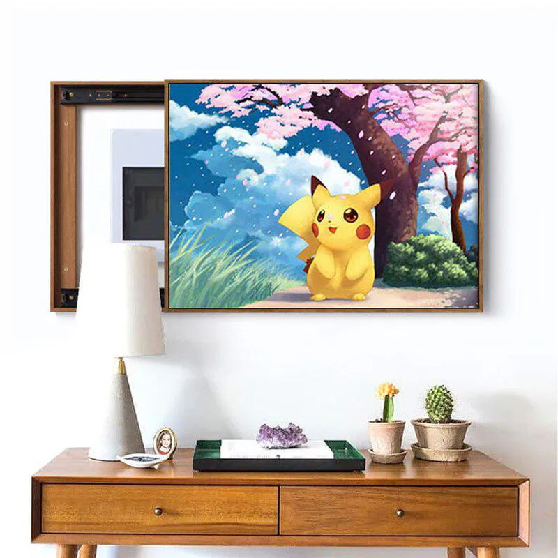 FIYO Diamond Painting Pikachu 5D Diamantgemälde als rundes Diamant-Mosaik in Mehrfarbig, B/H: 20 x 30 cm - Bild 2