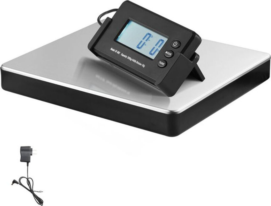 VEVOR Plattformwaage Digitalwaage mit Edelstahl-Oberfläche und Zählfunktion, Messbereich 150g-200kg, Genauigkeit 50g, B/T/H: 309 x 262 x 45 mm - Bild 2