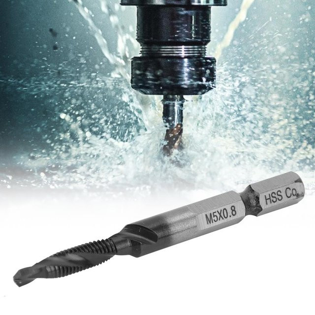 TIAIN Multifunktioneller Kombi-Gewindebohrer und Schraubendreher aus HSS-Cobalt in Grau mit M5 x 0,8 Set - Bild 1