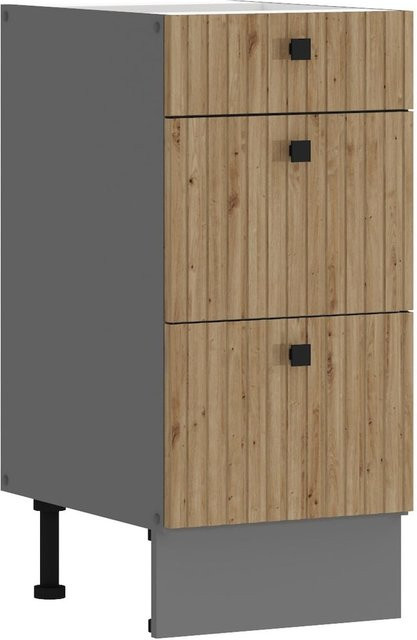 AVA Artisan Küchenunterschrank in Lamellenoptik Breite: 40 cm - Bild 1