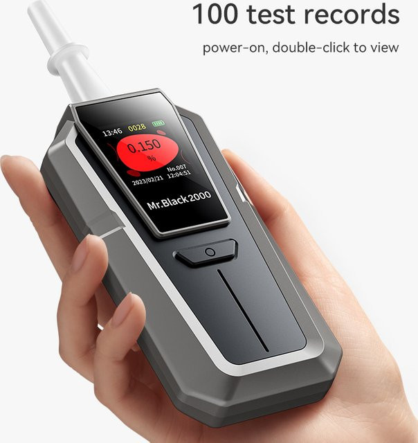 Digitaler tragbarer Alkoholtester Mr.Black Atemanalysator in Schwarz - Bild 1