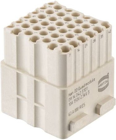 HARTING Doppelmodul 42 Crimpen in Weiß (09140423101) - Bild 1